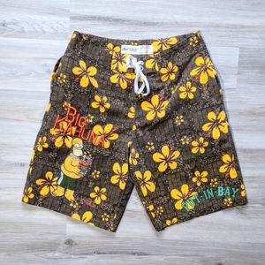 Vintage Simpsons Hawaiian Swim Board Short AOP M